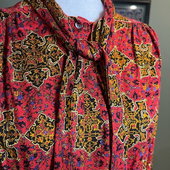 VTG Saks Fifth Avenue Evan Picone Red Paisley 80s Secretary Skirt Set READ - Picture 3 of 12